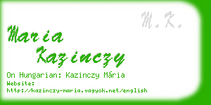 maria kazinczy business card