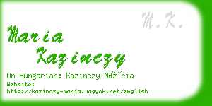 maria kazinczy business card